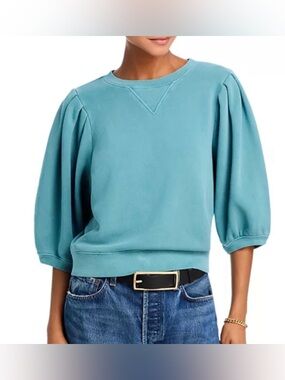 Rails Blue Cotton Puff Short Sleeve Crewneck Sweatshirt - Size M